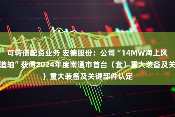 可转债配资业务 宏德股份：公司“14MW海上风电核心件铸造轴”获得2024年度南通市首台（套）重大装备及关键部件认定